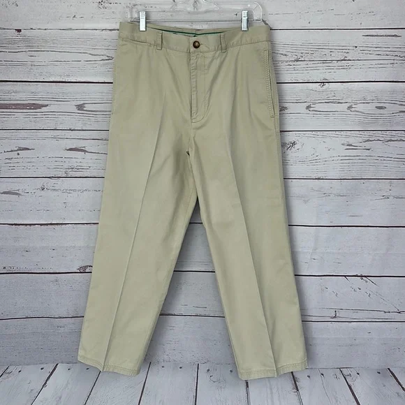 LACOSTE Men's Tan Khakis Trousers Front Seam Size 32X32